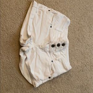 White high waisted jean shorts